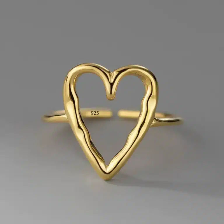 Bague femme coeur ajouré 2