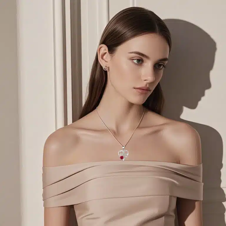 Boîte à bijoux rose éternelle collier coeur fête des mères 3
