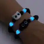 Collier bracelet couple chat lumineux 4