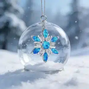Collier femme flocon de neige opale 5