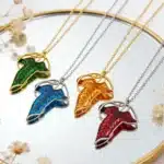 Collier femme feuille argentée 4