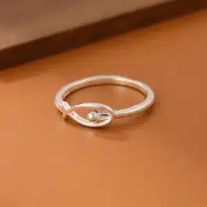 Bague femme poisson argent minimaliste 1