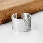 Bague femme maille large argent 1