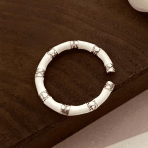 Bague jonc argent et blanc