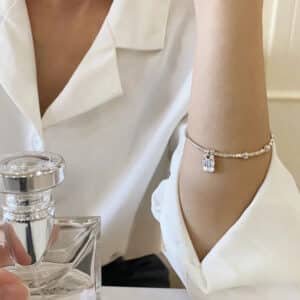 Bracelet femme billes argent