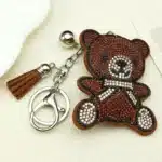 Porte-clés femme ours kawaii marron 3