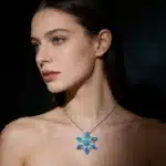 Collier femme flocon de neige opale 2
