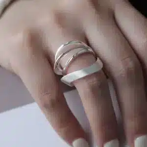 Bague femme multi anneaux argent 1