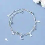 Bracelet femme lune étoiles 1
