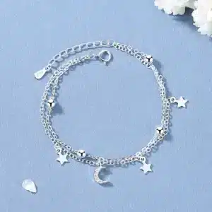 Bracelet femme lune étoiles 1