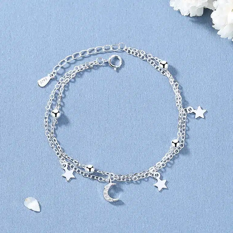 Bracelet femme lune étoiles 1