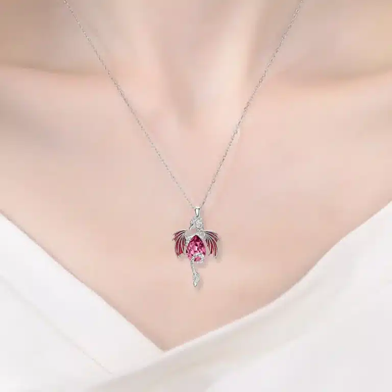 Collier femme dragon brillant 1