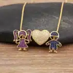 Collier couple fille garçon coeur 1