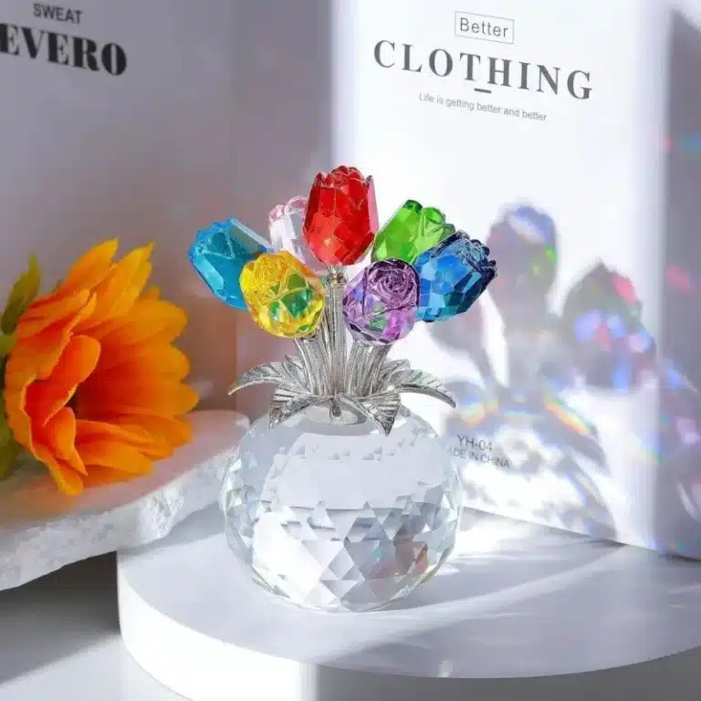 Bouquet de roses en cristal décoratif 3