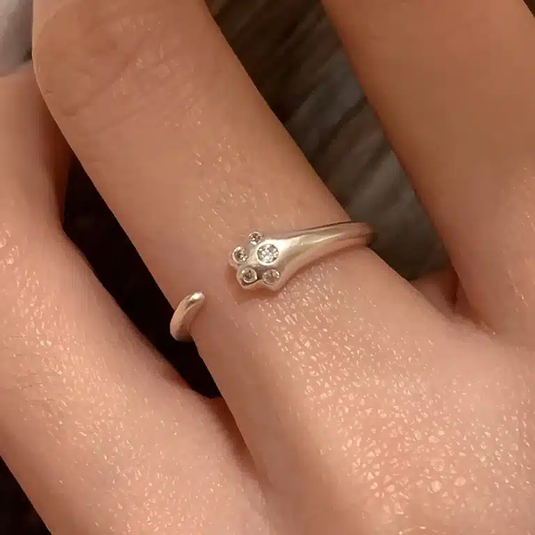 Bague de promesse patte d'animal fine 1