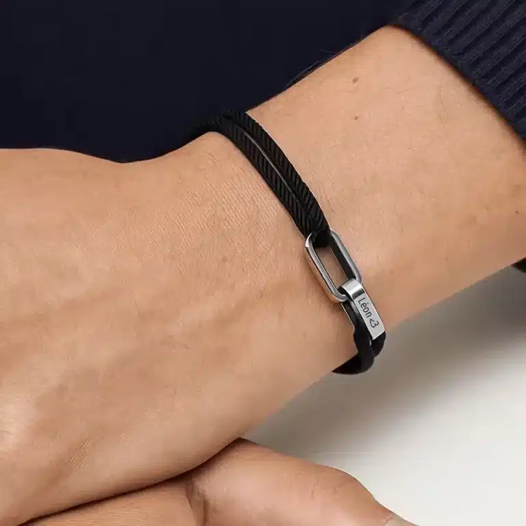 Bracelets couple cordons personnalisés deux prénoms 4