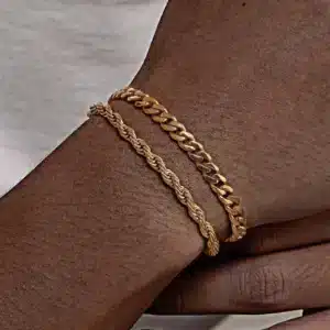 Double manchette tressée pour homme 2