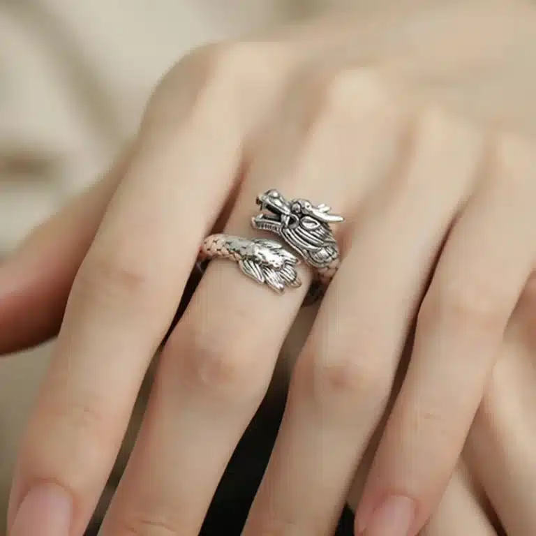 Bague femme dragon chinois 1