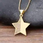 Collier femme étoile dorée brillante 1