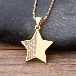 Collier femme étoile dorée brillante 1