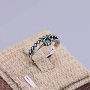 Bague femme couronne laurier pierre turquoise 1