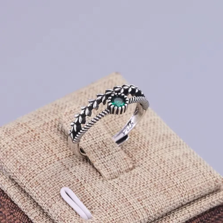Bague femme couronne laurier pierre turquoise 1