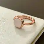 Bague femme pierre blanche carrée 1