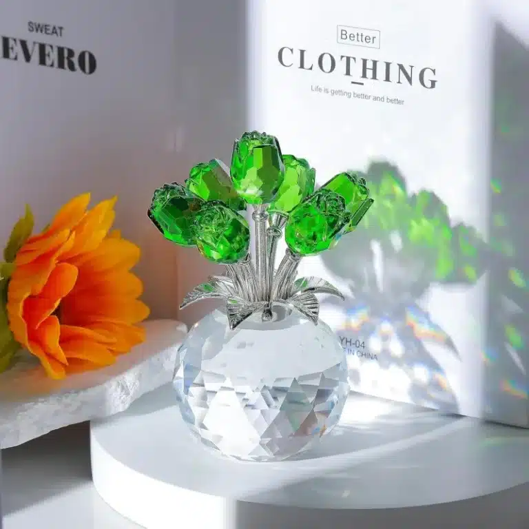 Bouquet de roses en cristal décoratif 6