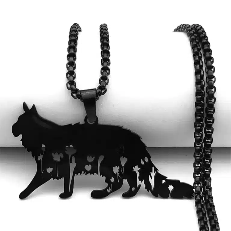 Collier femme chaton avec fleurs 4