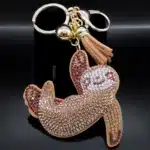 Porte-clés femme paresseux kawaii brillant 1