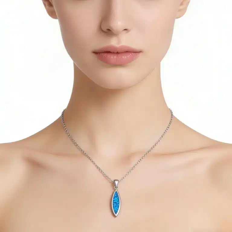 Collier femme opale allongé 5