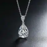 Collier femme goutte brillante strass 1