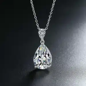 Collier femme goutte brillante strass 1