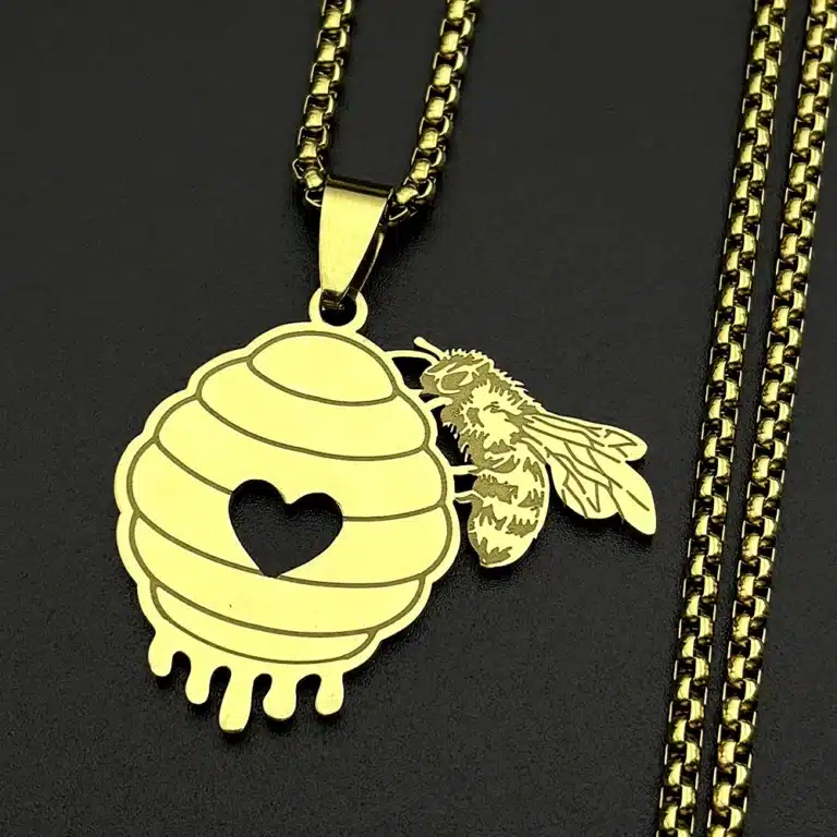 Collier couple ruche abeille 1