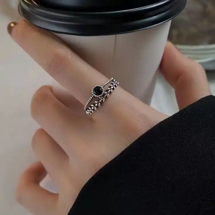 Bague femme onyx vintage 1
