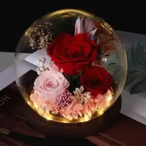 Bulle roses éternelles Saint Valentin 1