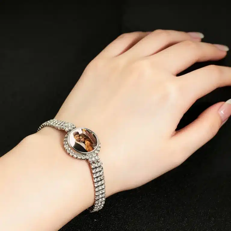 Bracelet femme personnalisé photo strass 3