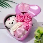 Mignon petit coeur rose éternelle avec ourson 2