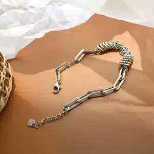 Bracelet chaine épaisse maillons argent pour femme 1