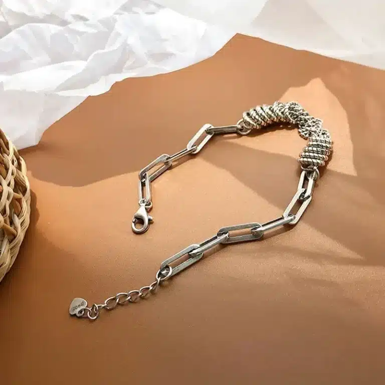 Bracelet chaine épaisse maillons argent pour femme 1