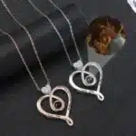 Collier femme photo projection coeur brillant 1