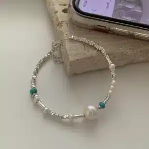 Bracelet perles d'eau douce turquoise 1