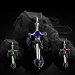 Collier couple gothique épée dragon 2