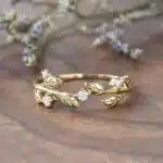 Bague de promesse feuilles d'or 2