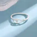 Bague femme poisson argent minimaliste 3