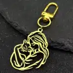 Porte-clés femme avec chat fermoir mousqueton 1