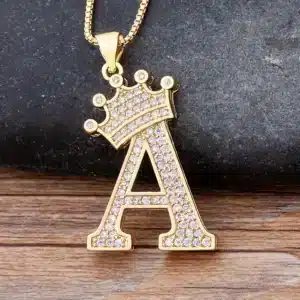 Collier femme personnalisé couronne brillante 1
