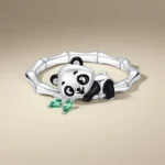 Bague femme panda bambou argent 1