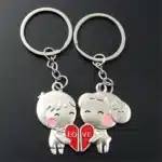Porte-clés couple personnages cœur love 1