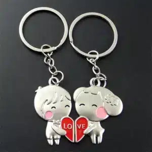 Porte-clés couple personnages cœur love 1